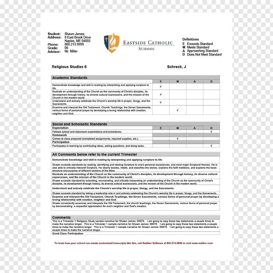 Report Card Middle School Template National Secondary School Regarding Middle School Report Card Template