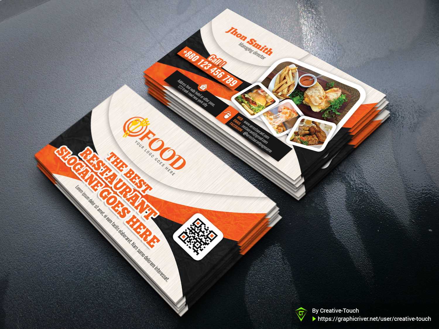 Restaurant Business Card Templatecreative Touch On Dribbble Pertaining To Call Card Templates