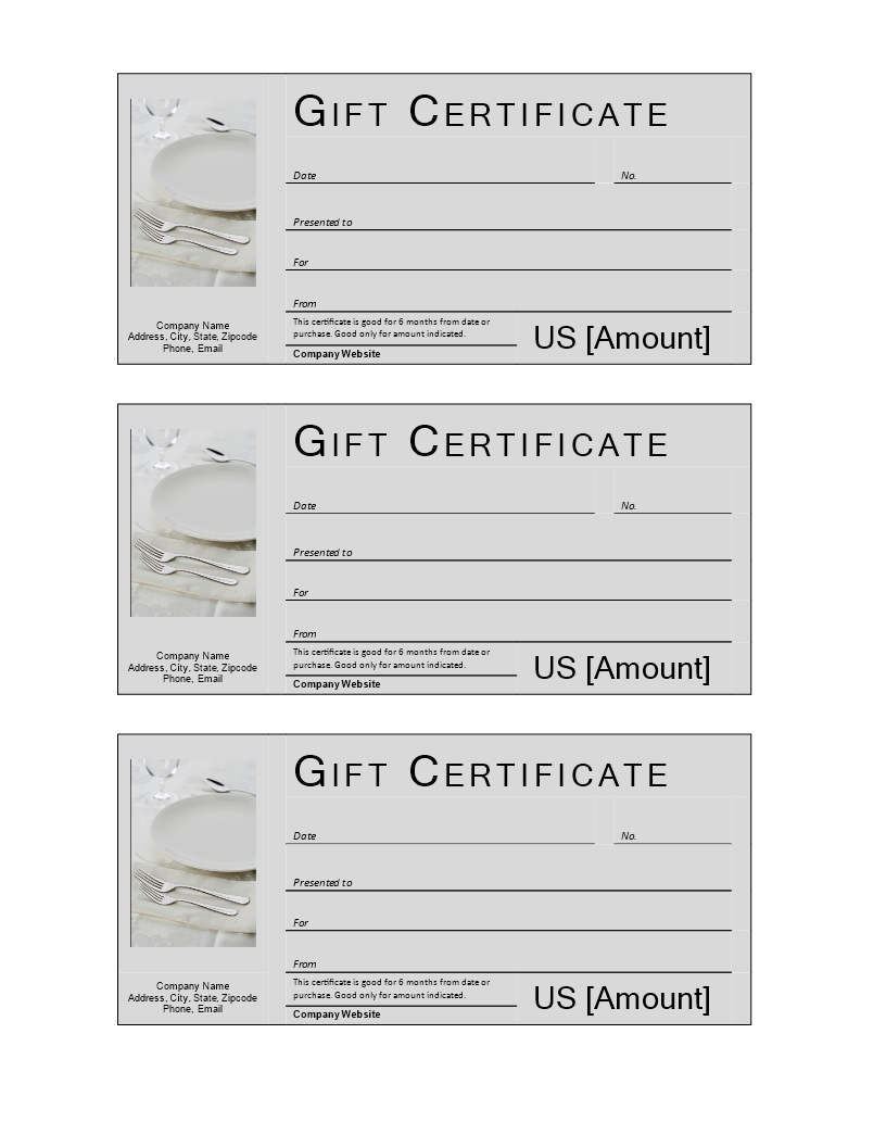 Restaurant Gift Certificate | Templates At Allbusinesstemplates Within Restaurant Gift Certificate Template