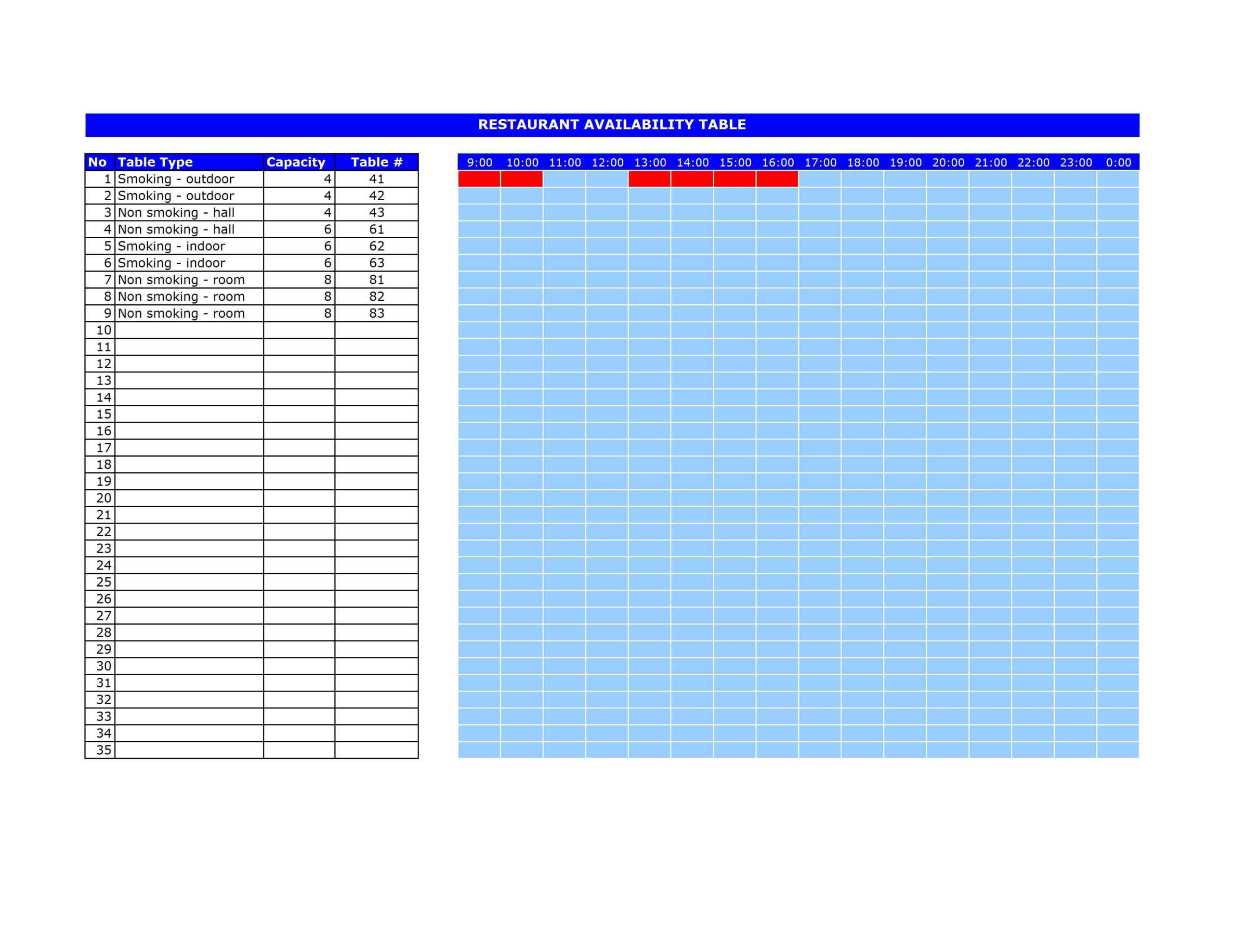 Restaurant Reservation Template With Table Reservation Card Template