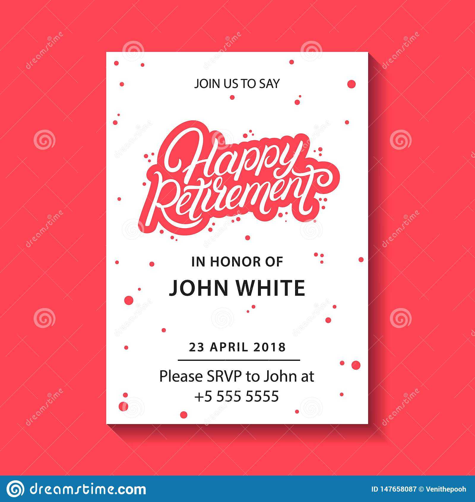 Retirement Party Invitation. Stock Vector – Illustration Of Pertaining To Retirement Card Template