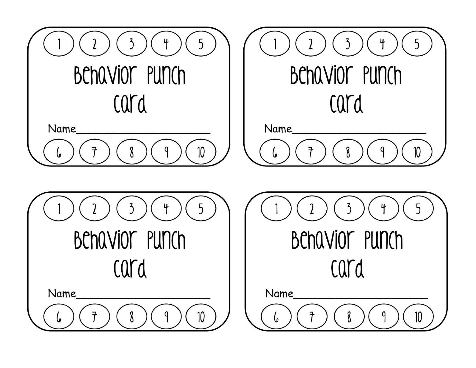 Reward Punch Card Template - Calep.midnightpig.co Regarding Free Printable Punch Card Template