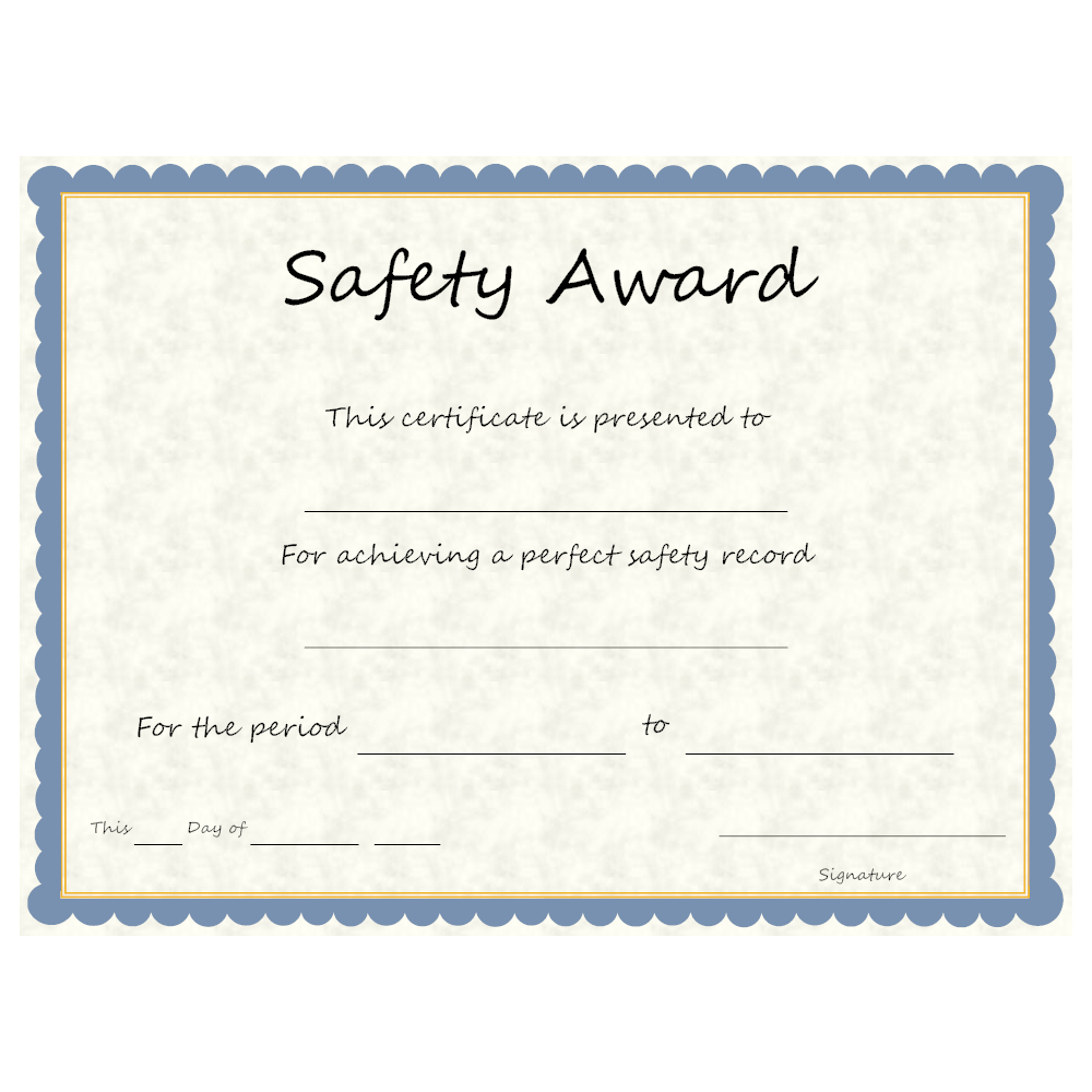 Safety Award Template - Calep.midnightpig.co Throughout Safety Recognition Certificate Template