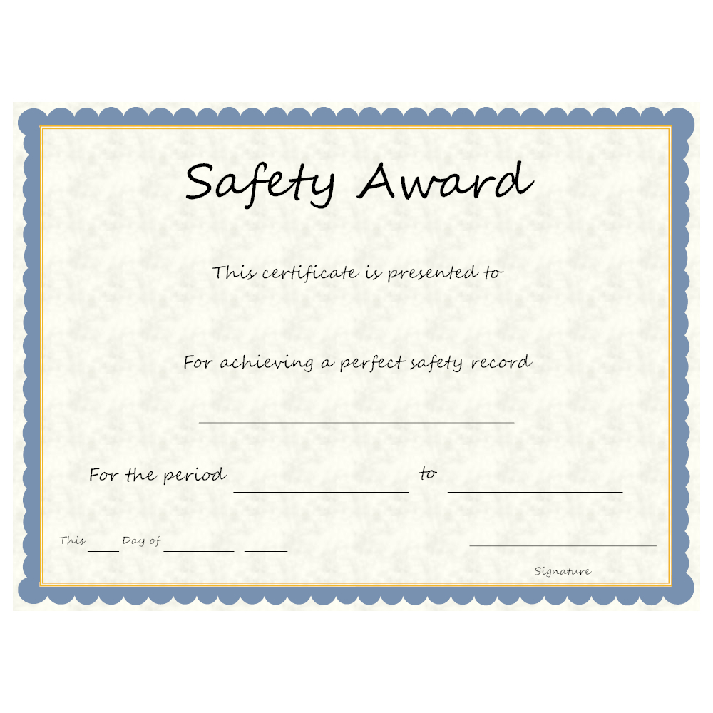 Safety Award Template – Calep.midnightpig.co Throughout Safety Recognition Certificate Template