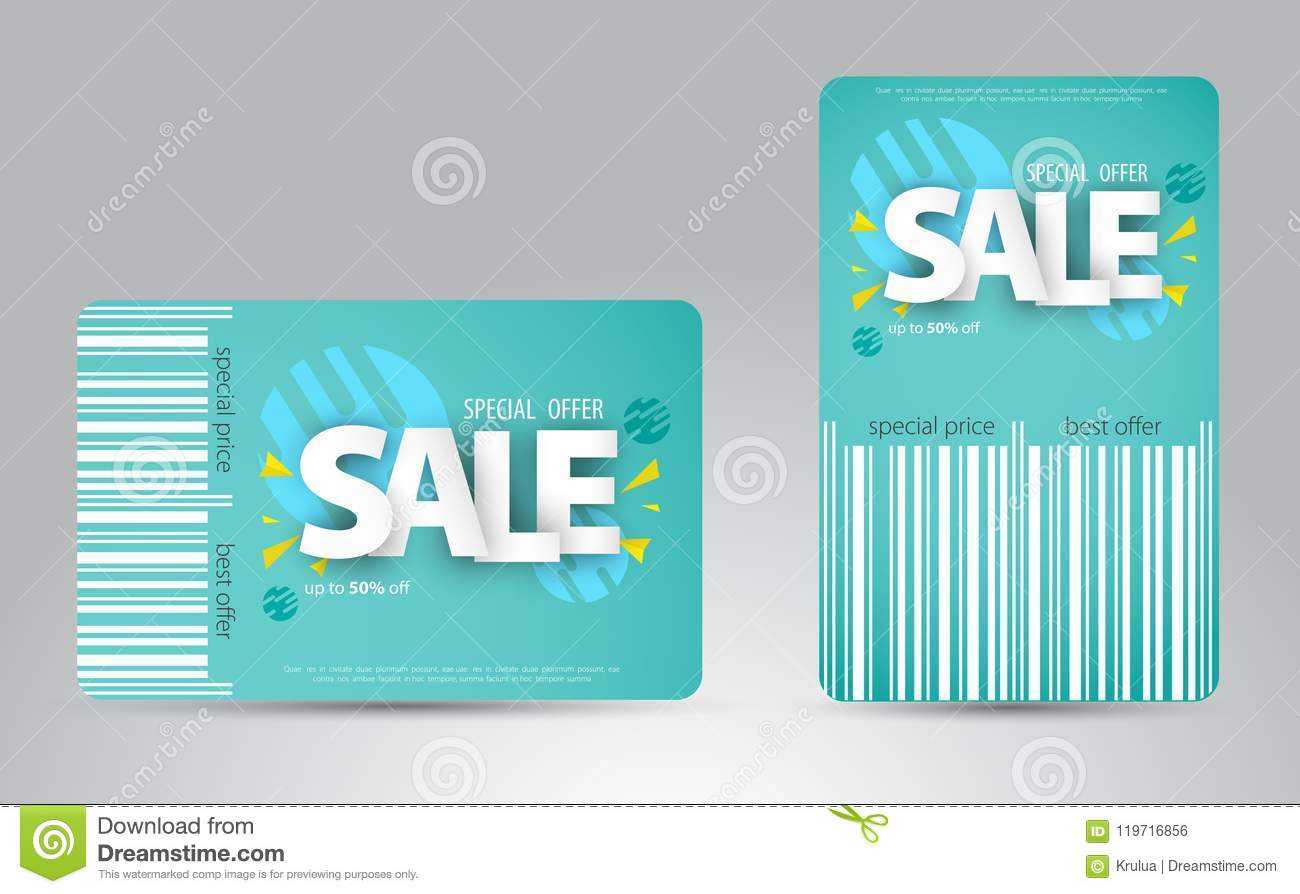 Sale Card Template Design For Your Business. Stock Vector Within Credit Card Templates For Sale