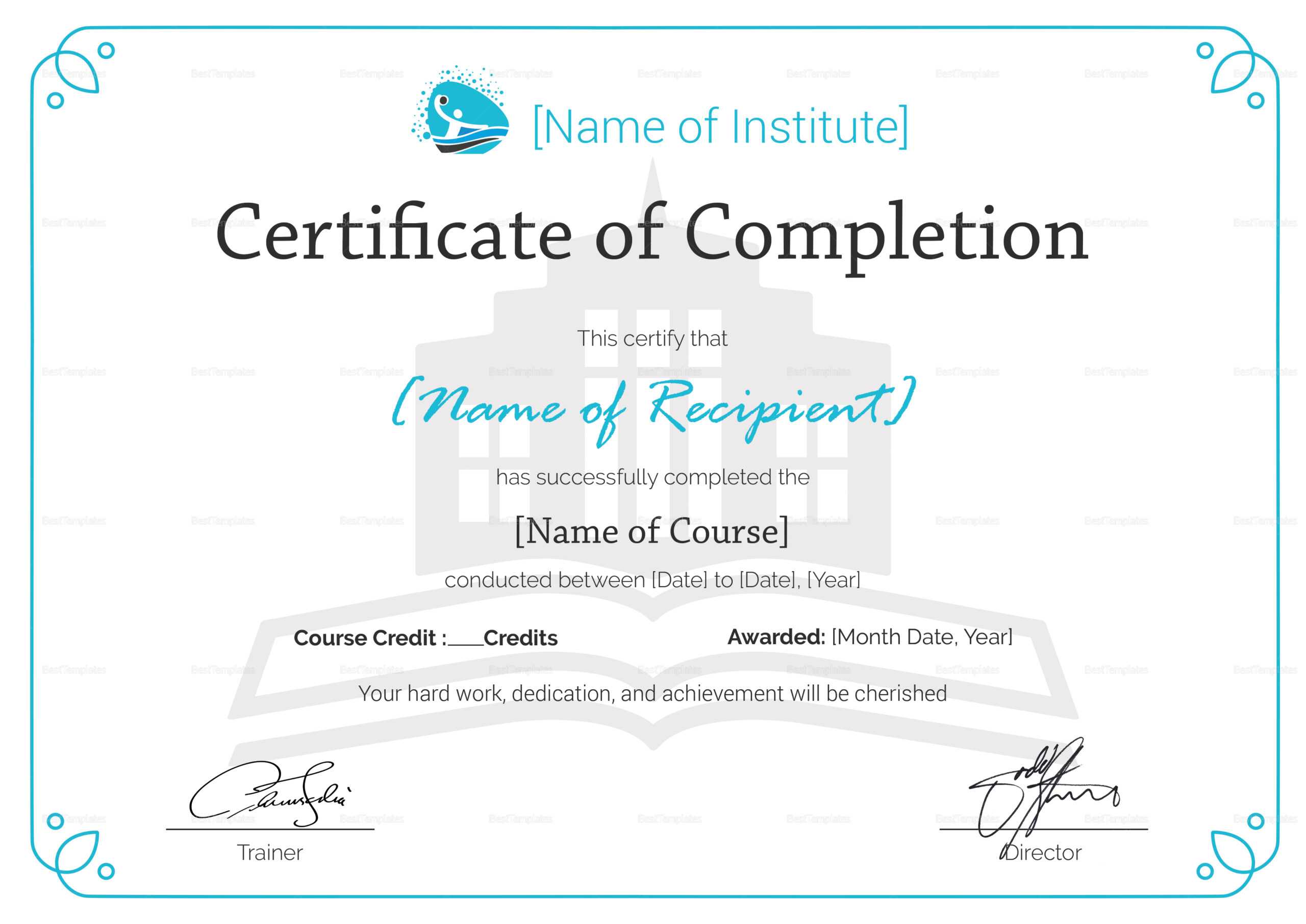 Sample Course Completion Certificate Template - Dalep Intended For Class Completion Certificate Template