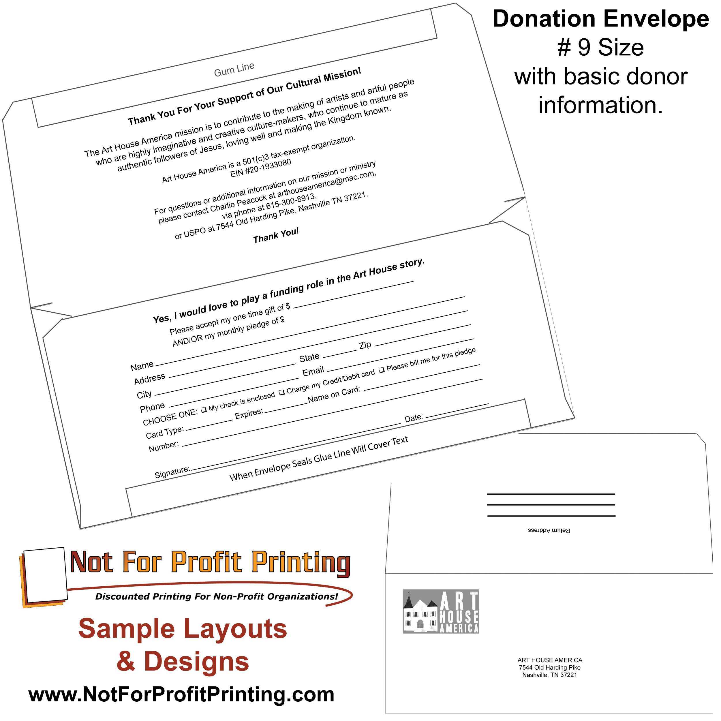 Sample Layouts & Designs For Donation Envelopes And In Donation Card Template Free