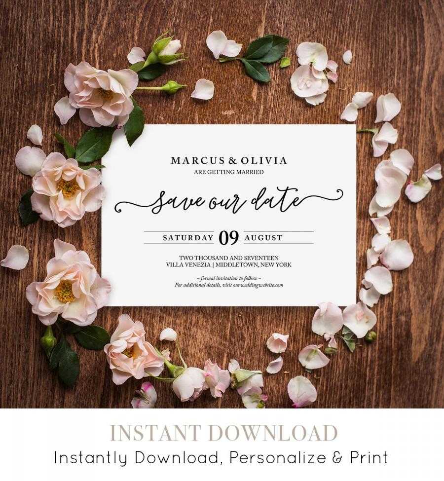 Save Our Date Wedding Template, Save The Date Printable Within Save The Date Cards Templates