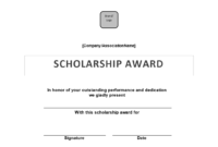 Scholarship Award Certificate | Templates At with Scholarship Certificate Template
