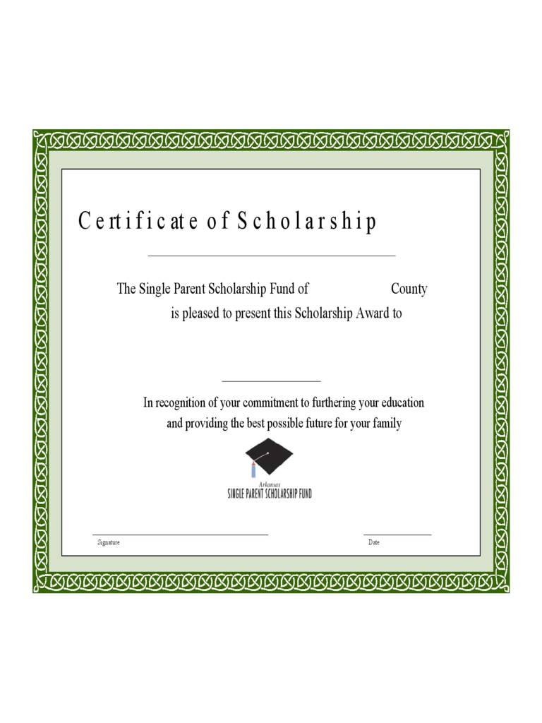 Scholarship Certificate – 3 Free Templates In Pdf, Word Regarding Scholarship Certificate Template