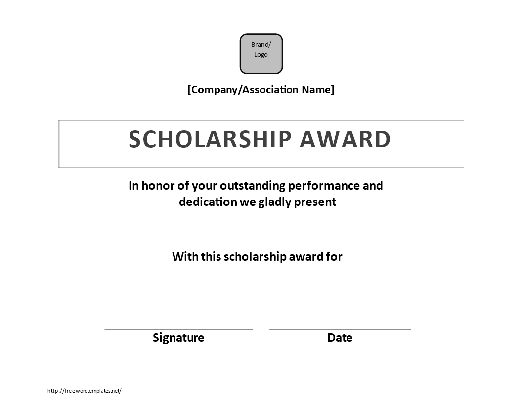 Scholarship Certificate Award | Templates At Throughout Scholarship Certificate Template