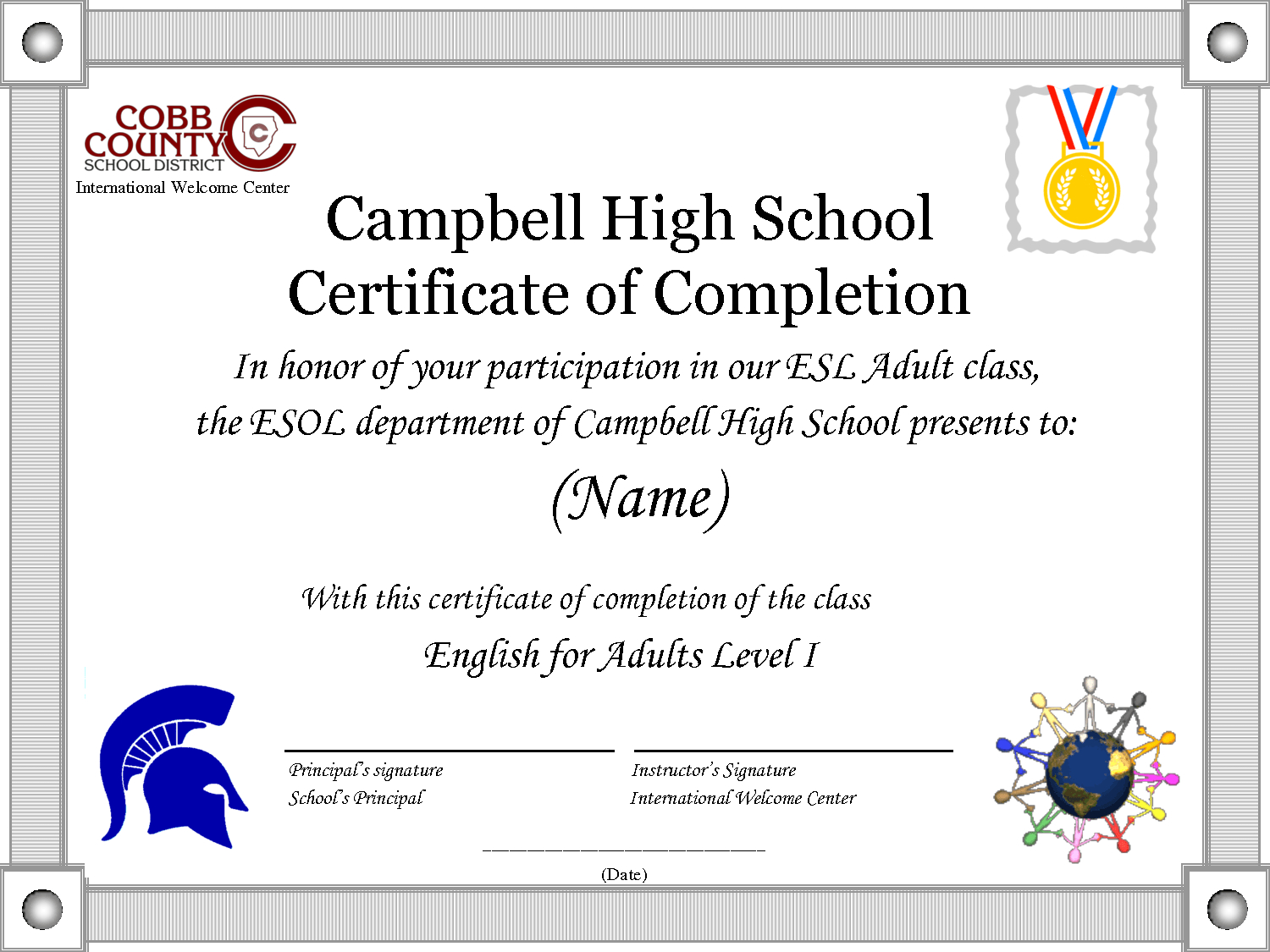 School Certificate Template Doc | Sample Resume Template Within Certificate Of Participation Template Doc