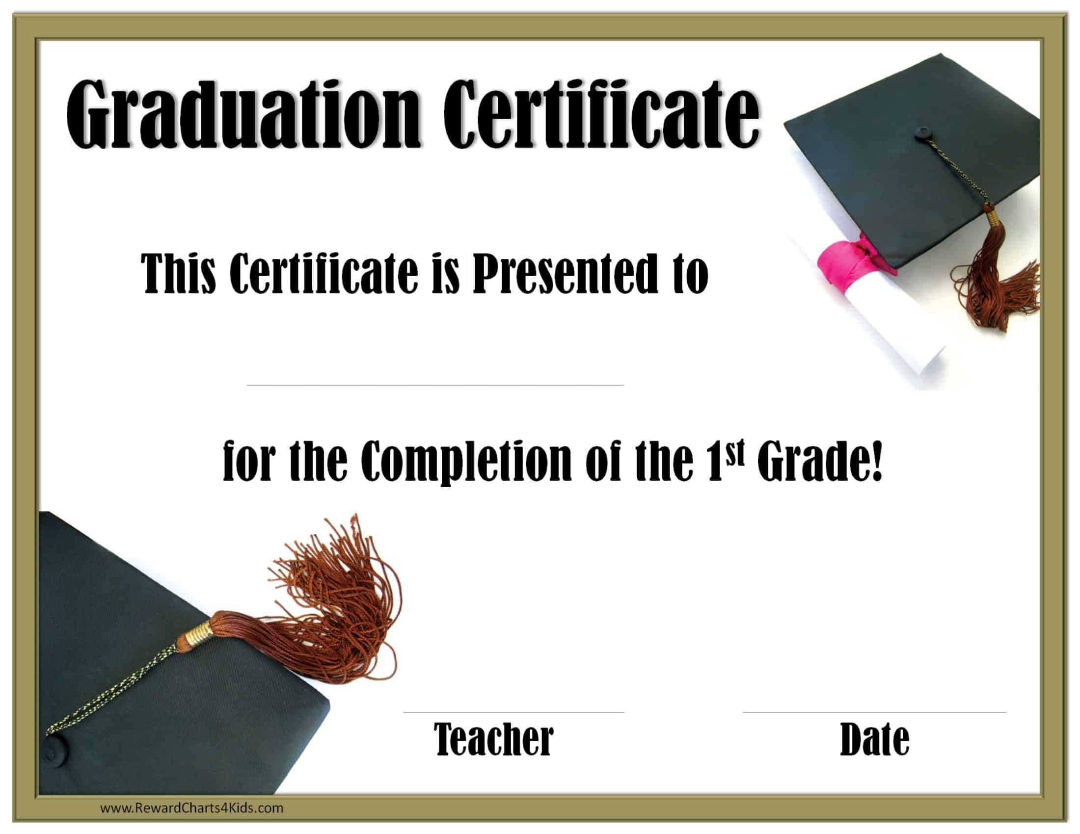 School Graduation Certificates | Customize Online With Or In 5Th Grade Graduation Certificate Template