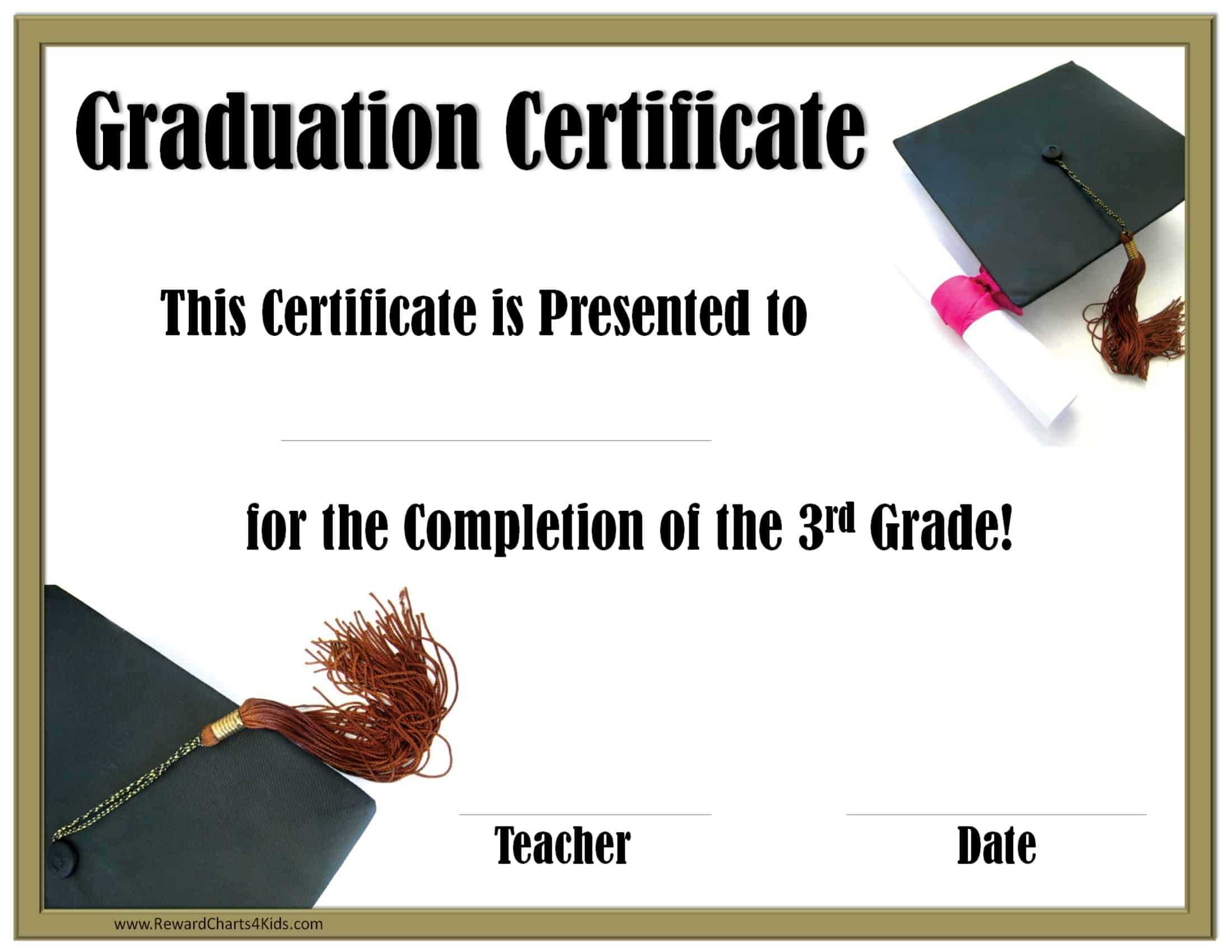 School Graduation Certificates | Customize Online With Or Regarding 5Th Grade Graduation Certificate Template