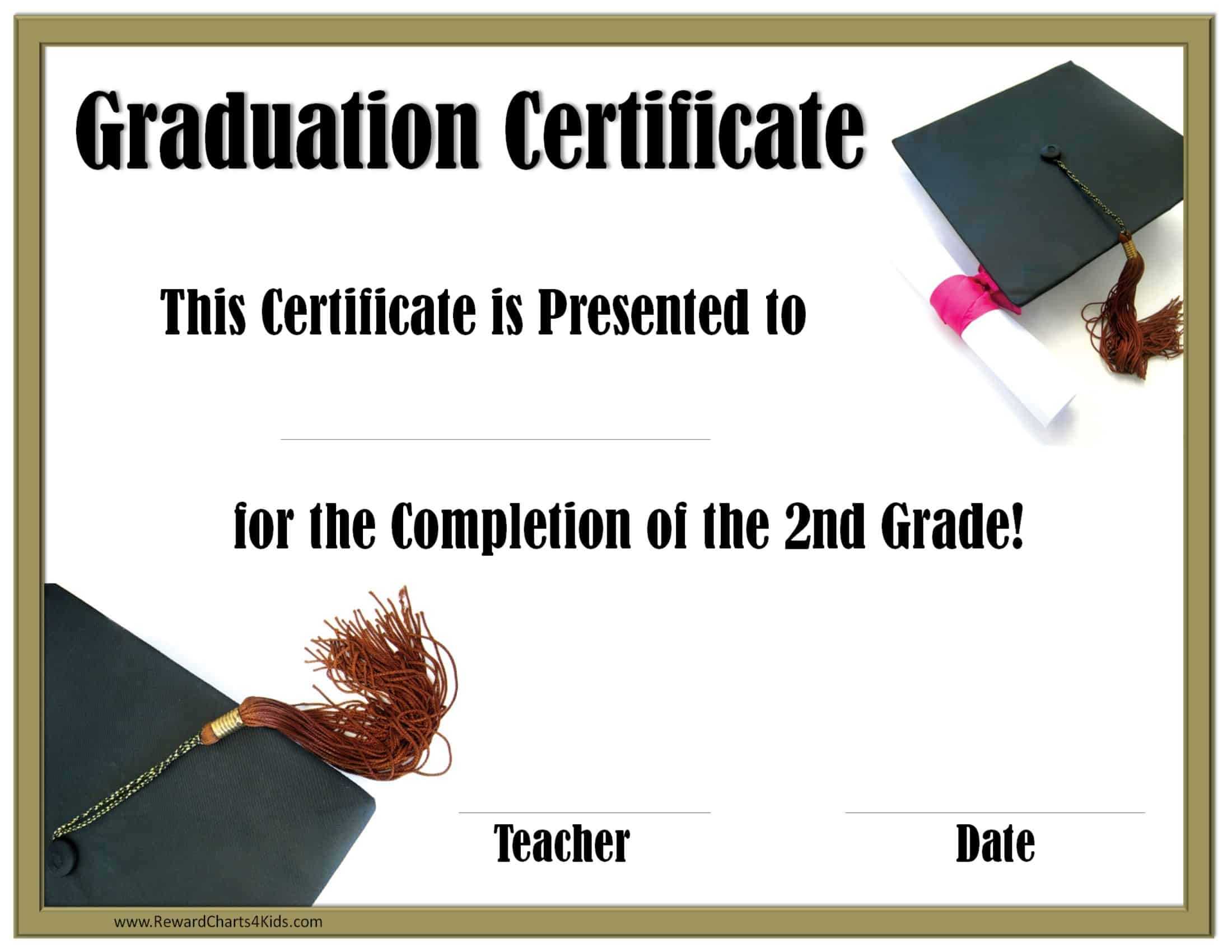 School Graduation Certificates | Customize Online With Or Throughout 5Th Grade Graduation Certificate Template