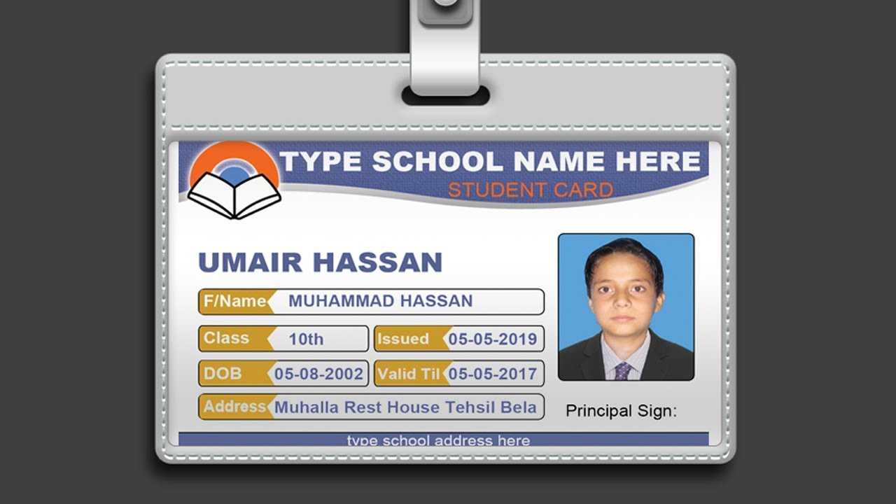 School Id Card Template Psd Free Download – Calep.midnightpig.co Inside College Id Card Template Psd
