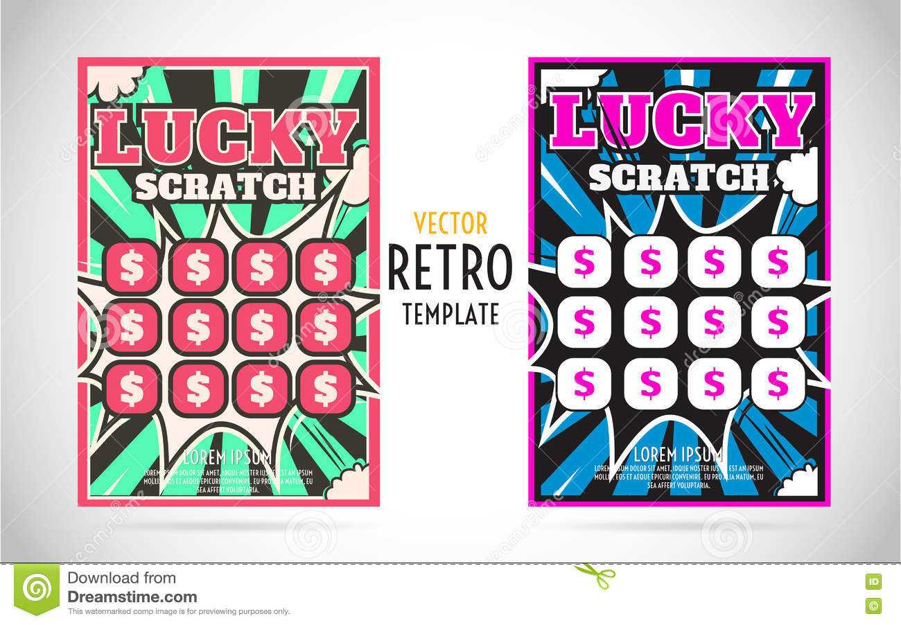 Scratch Off Lottery Ticket Vector Design Template Stock Pertaining To Scratch Off Card Templates