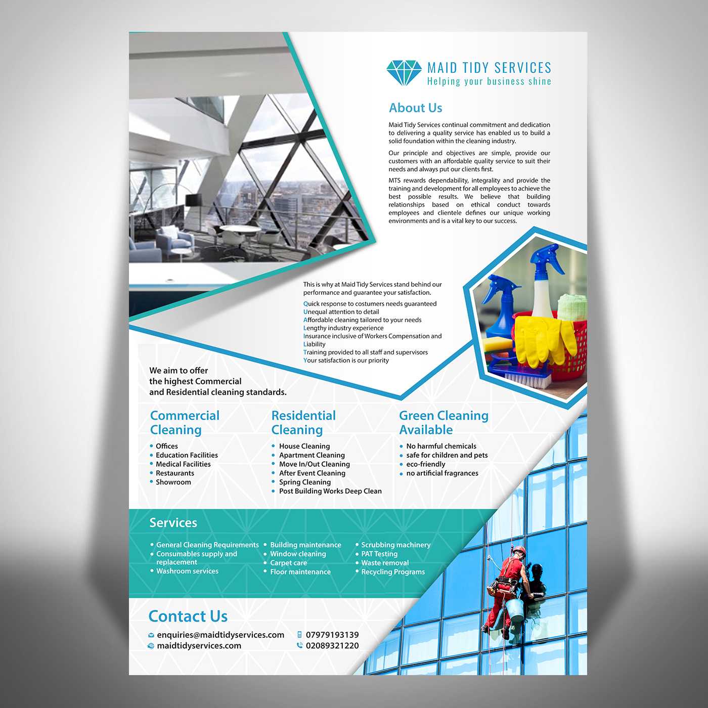 Service Flyer Design – Yeppe.digitalfuturesconsortium For Commercial Cleaning Brochure Templates