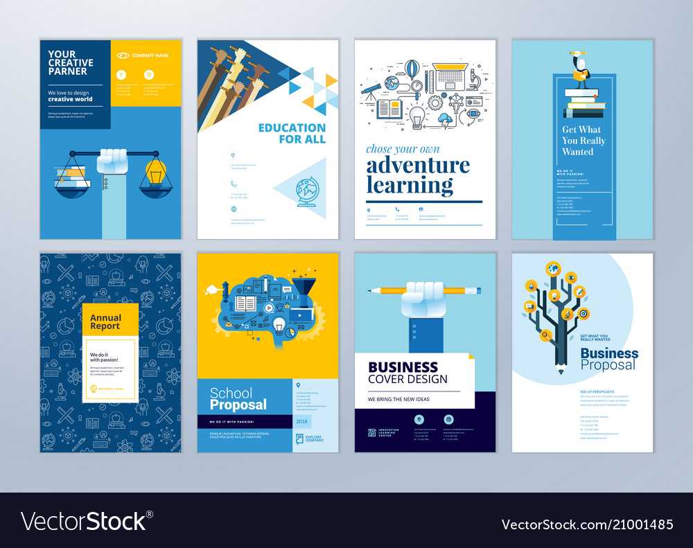 Set Of Brochure Design Templates Of Education With Regard To School Brochure Design Templates