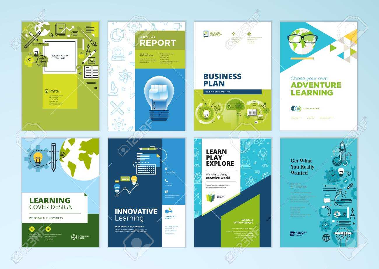 Set Of Brochure Design Templates On The Subject Of Education,.. For Brochure Design Templates For Education