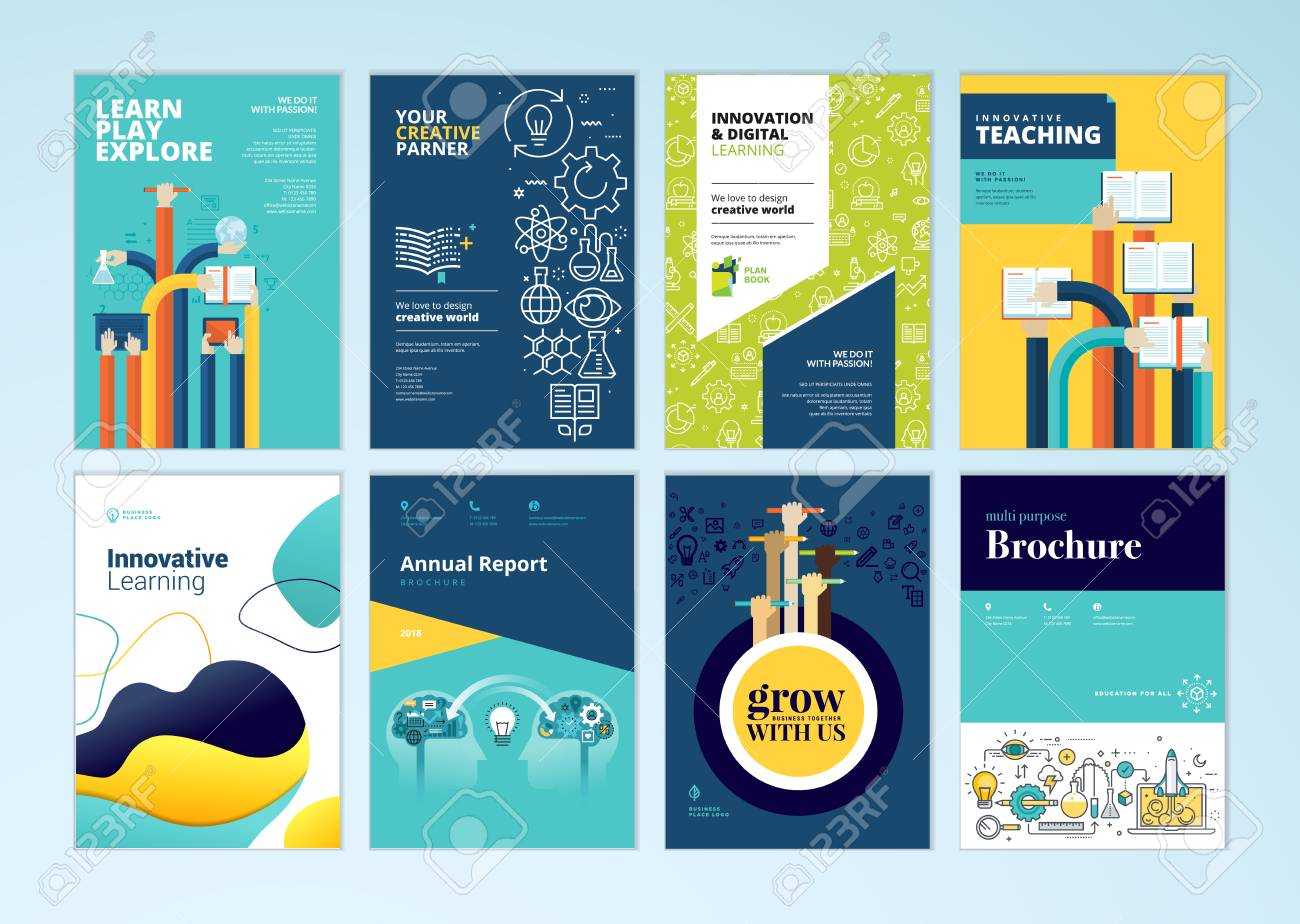 Set Of Brochure Design Templates On The Subject Of Education,.. For School Brochure Design Templates