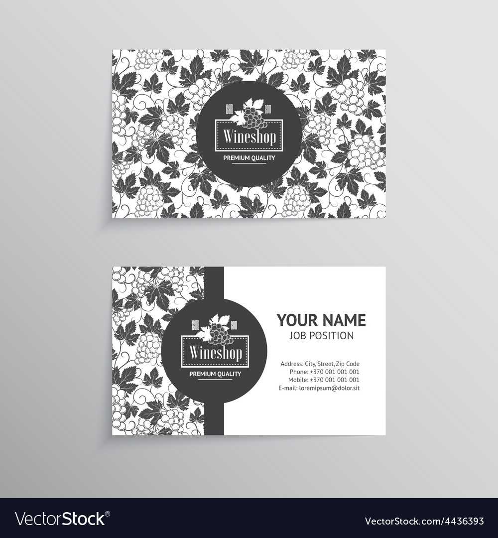 Set Of Business Cards Templates For Wine Company With Regard To Advertising Cards Templates