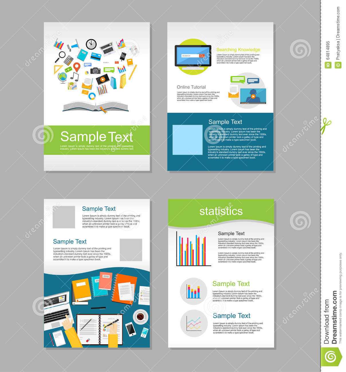 Set Of Flyer. Brochure Design Templates. Education Intended For E Brochure Design Templates