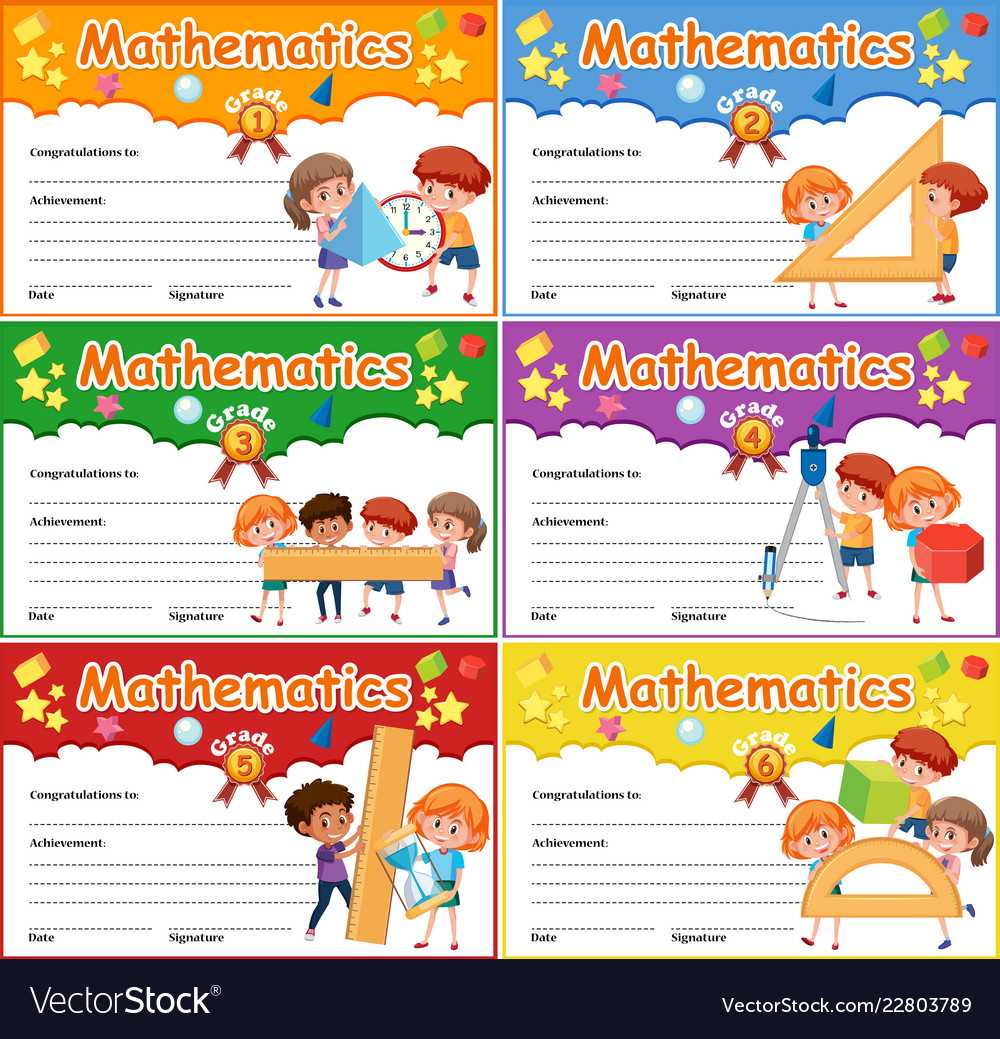 Set Of Mathematics Certificate Inside Math Certificate Template