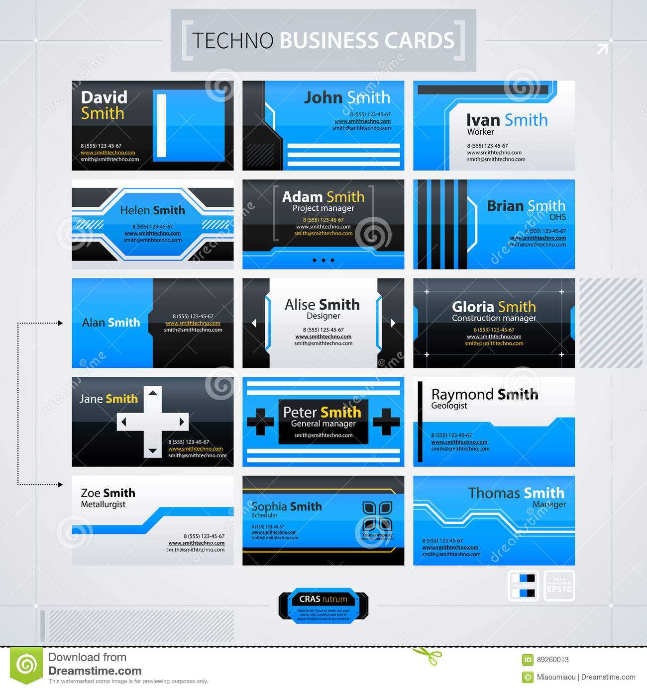 Set Of Modern Business Cards Templates Stock Vector Inside Advertising Cards Templates