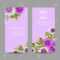 Set Of Wedding Invitation Cards Design. Beautiful Mallow Flowers.. With Regard To Invitation Cards Templates For Marriage