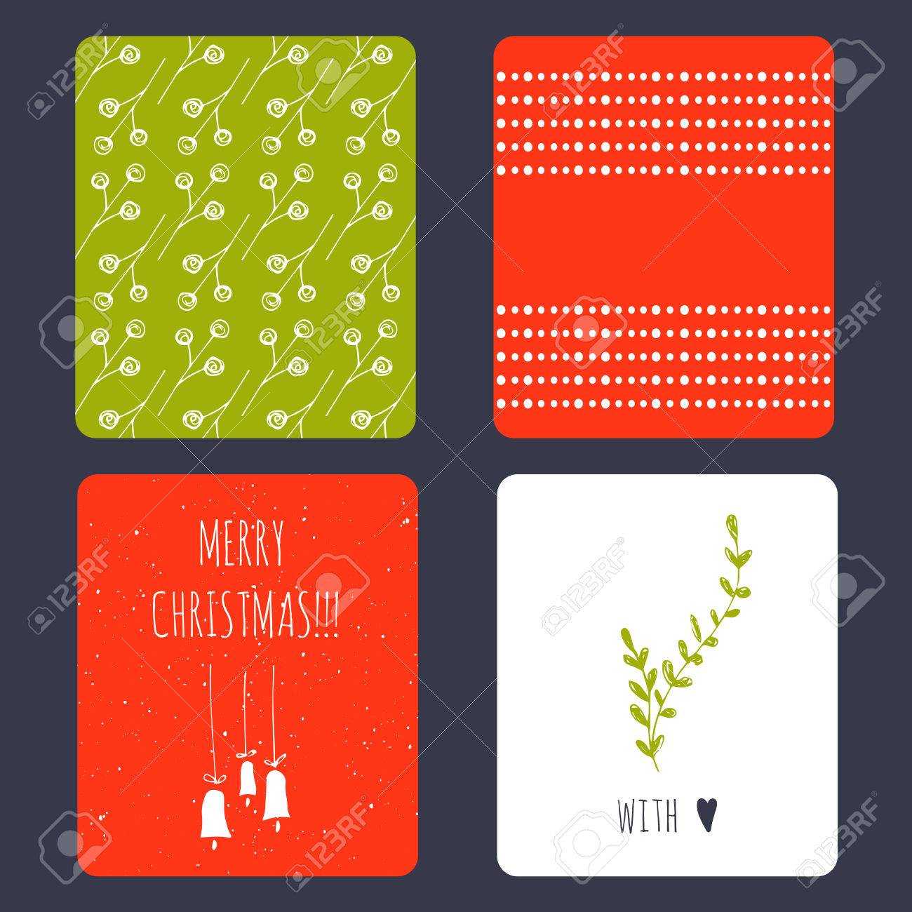 Set Of Winter Small Card Templates. Collection For Christmas.. Inside Small Greeting Card Template
