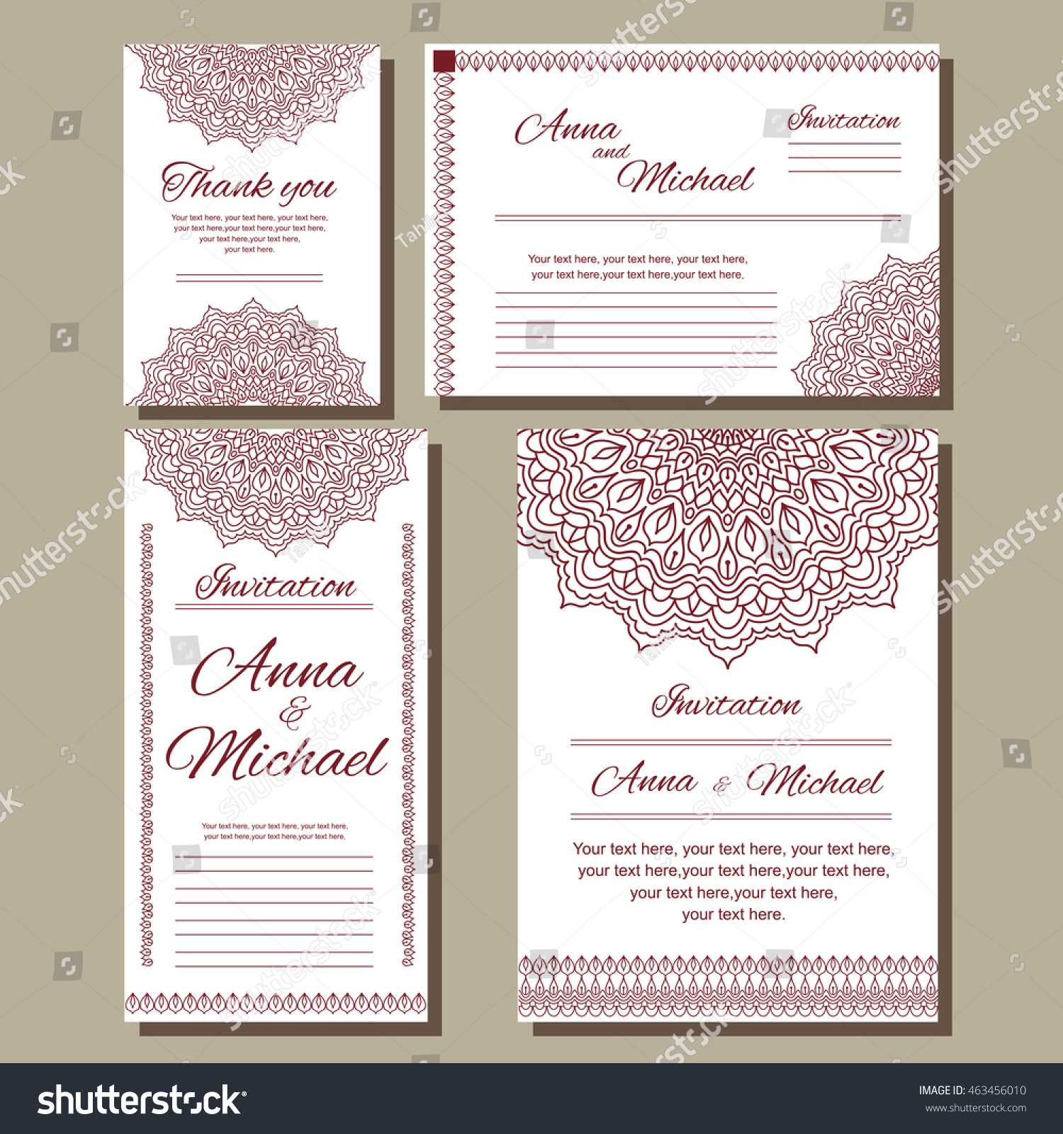 Set Wedding Invitations Postcards Different Sizes Within Wedding Card Size Template