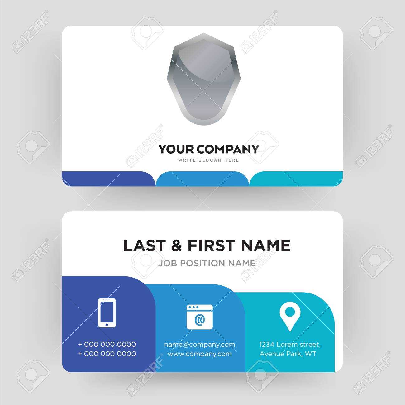 Shield, Business Card Design Template, Visiting For Your Company, Modern  Creative And Clean Identity Card Vector In Shield Id Card Template
