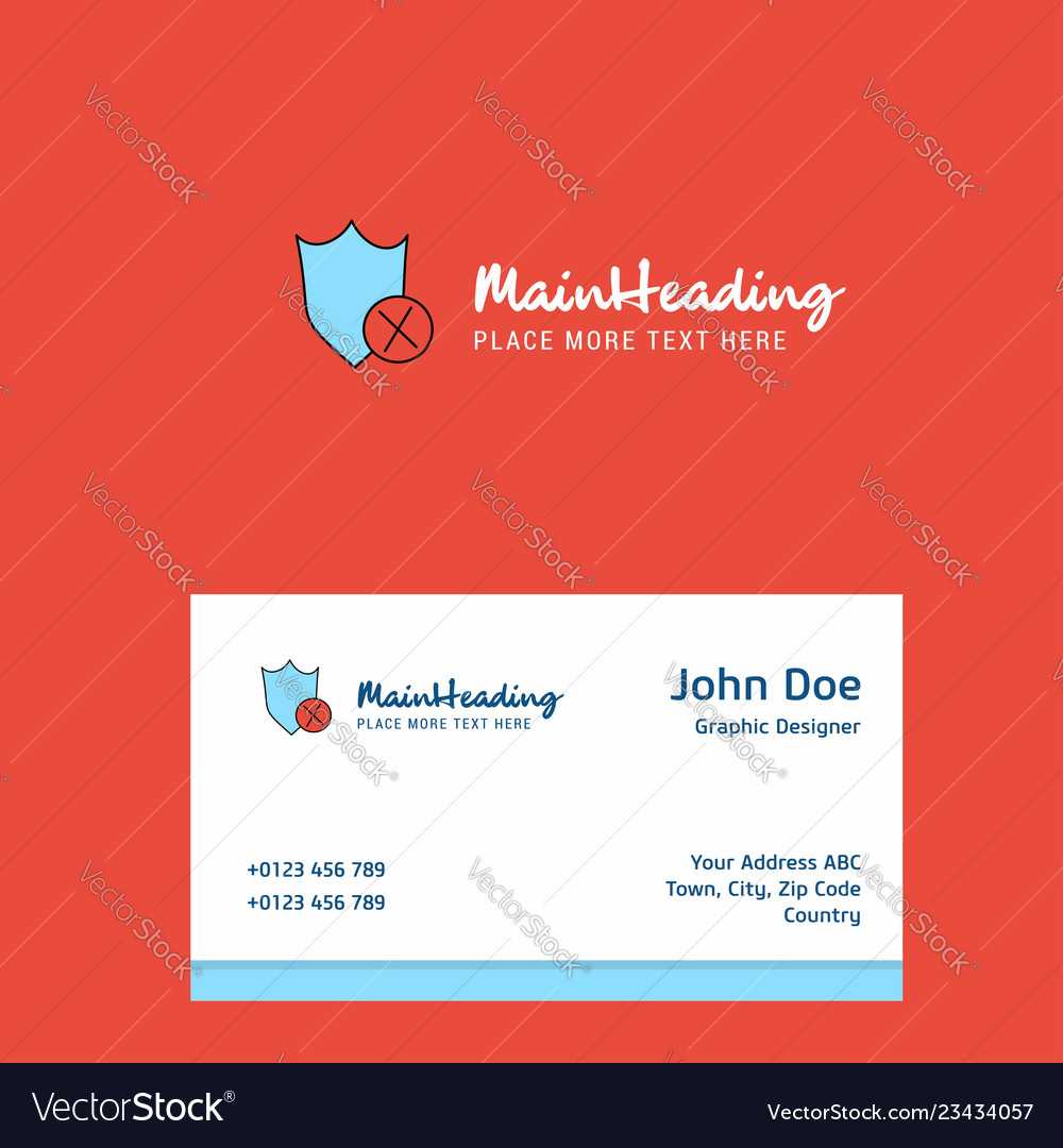 Shield Logo Design With Business Card Template Vector Image On Vectorstock With Regard To Shield Id Card Template
