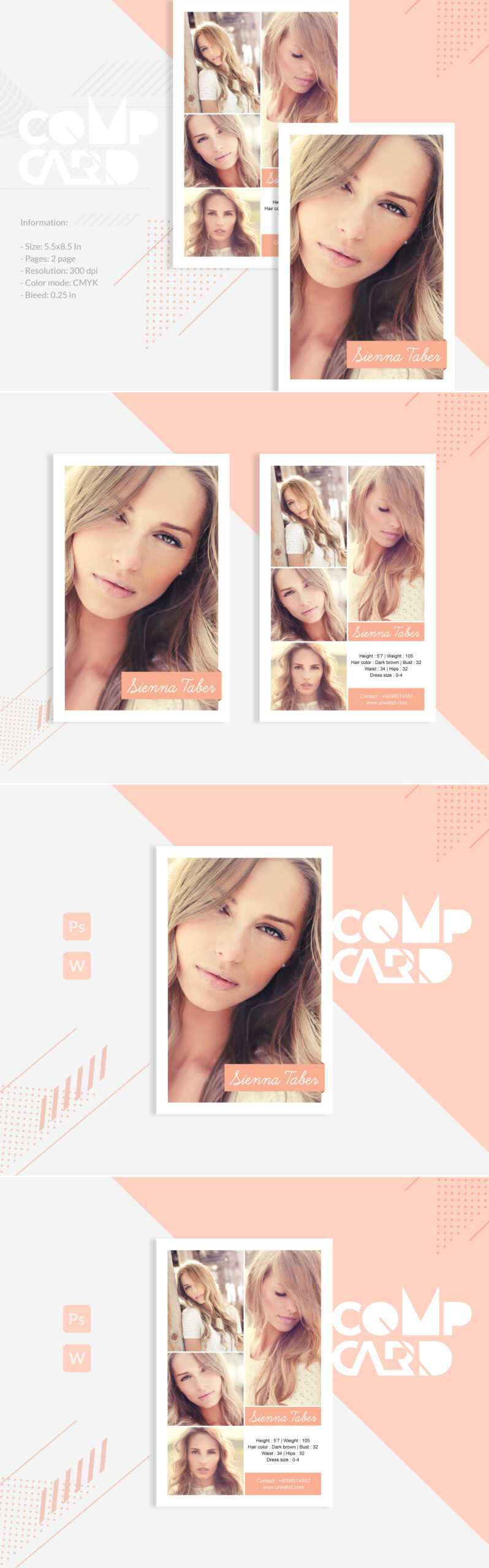 Sienna Taber – Modeling Comp Card Corporate Identity Template Pertaining To Download Comp Card Template