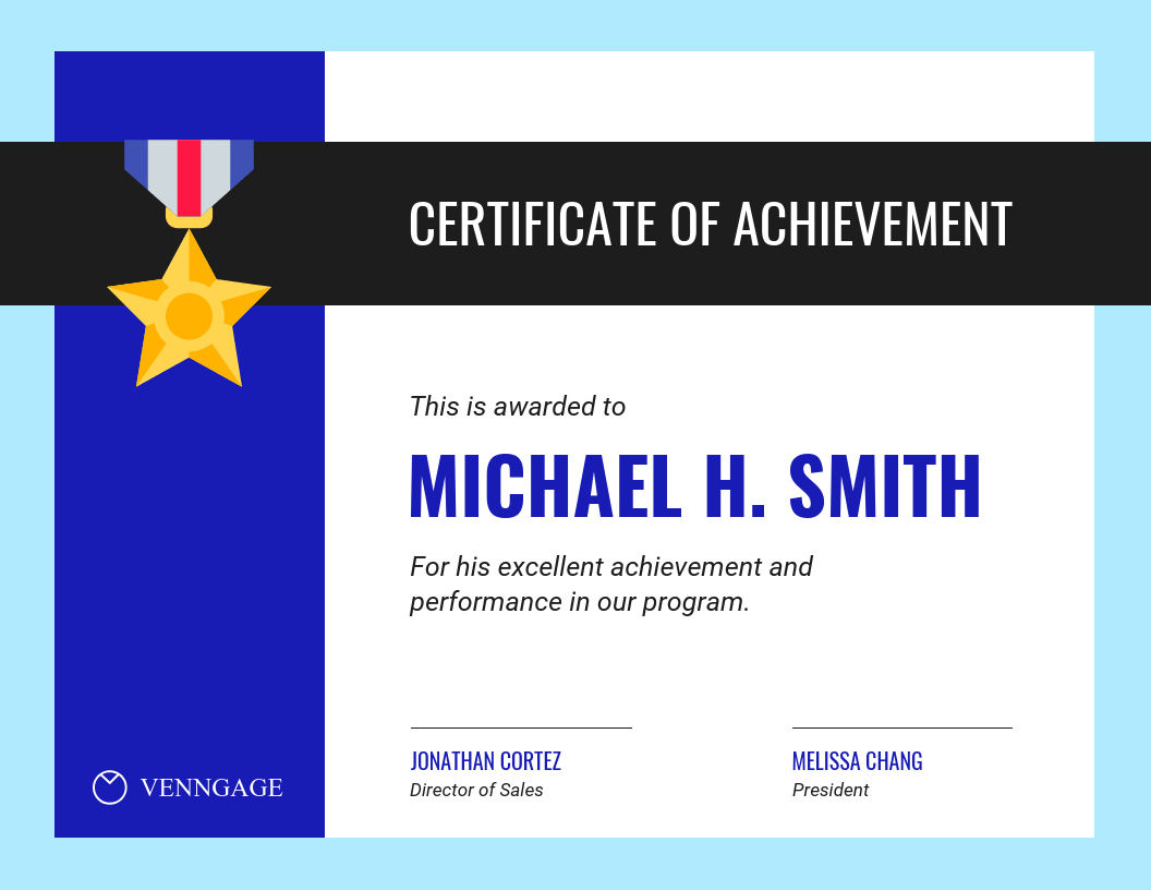 Simple Certificate Of Achievement Template With Regard To Sales Certificate Template