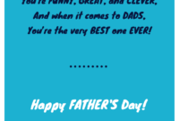 Simple Father's Day Card Template with Fathers Day Card Template