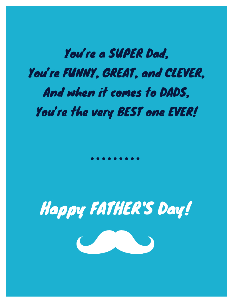 Simple Father's Day Card Template With Fathers Day Card Template