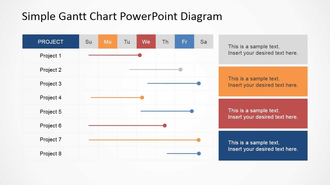 Simple Gantt Chart Powerpoint Diagram Throughout Project Schedule Template Powerpoint
