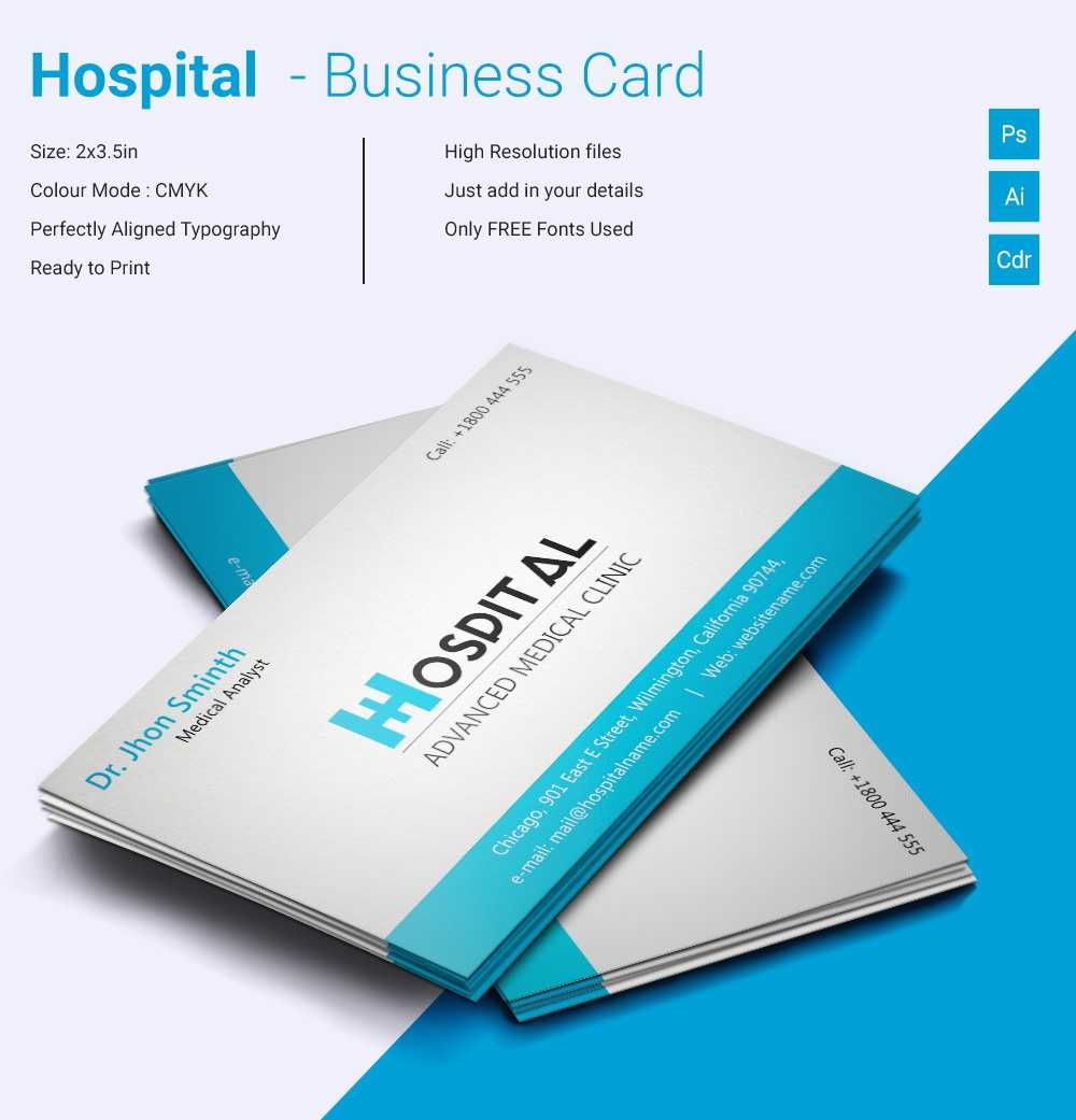 Simple Hospital Business Card Template | Free & Premium For Calling Card Free Template