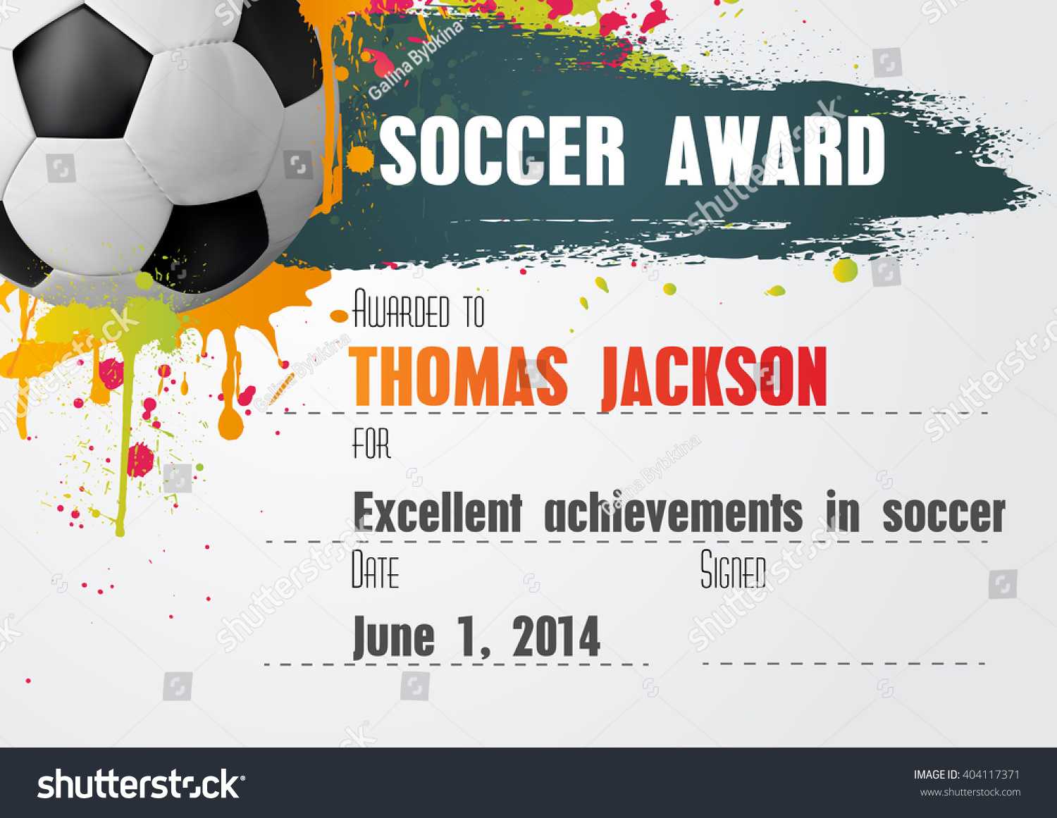 Soccer Certificate Template Football Ball Icon | Royalty With Soccer Award Certificate Template