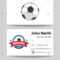 Soccer Coach Business Card Template With Logo. Soccer Sport Inside Soccer Referee Game Card Template