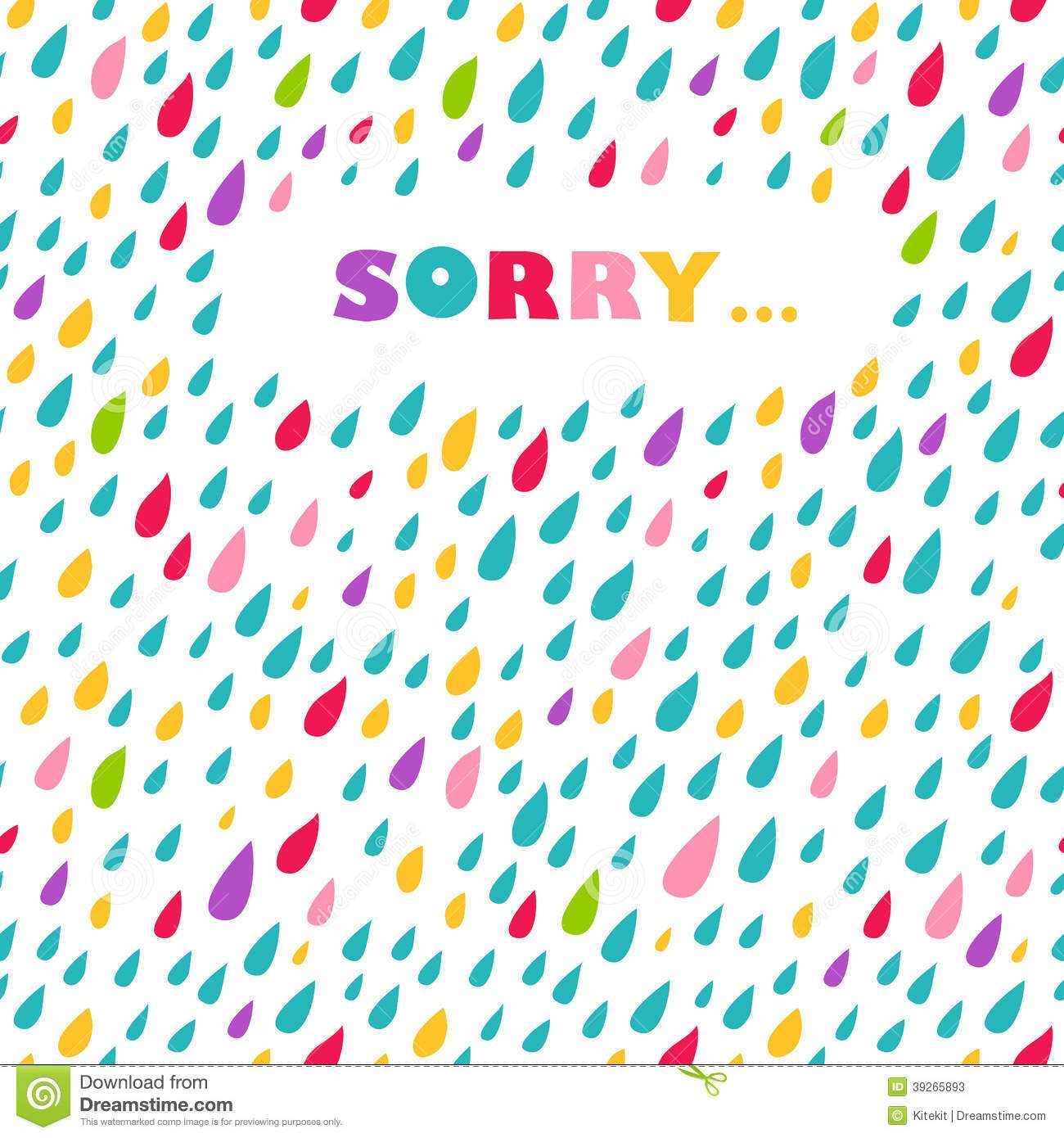 Sorry Card. Drops Background. Stock Vector – Illustration Of In Sorry Card Template