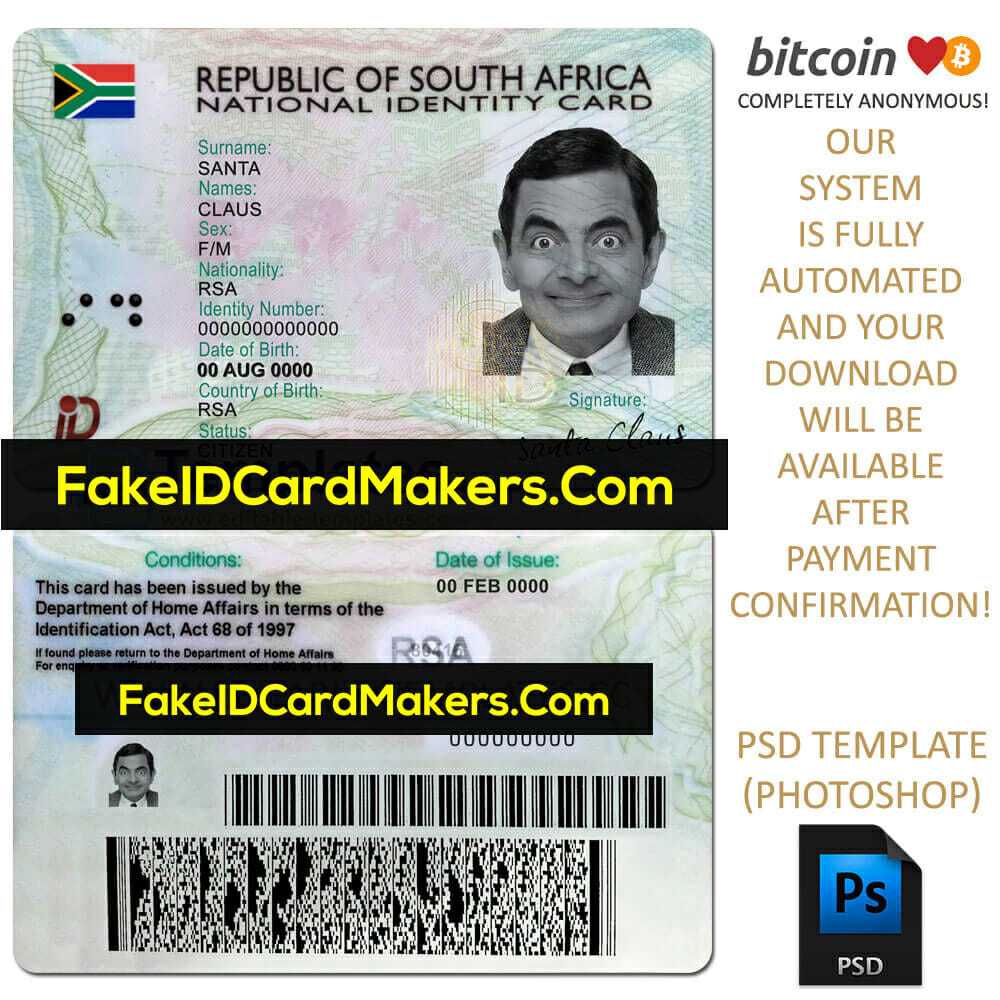 South Africa Id Card Template Psd Editable Fake Download In Georgia Id Card Template