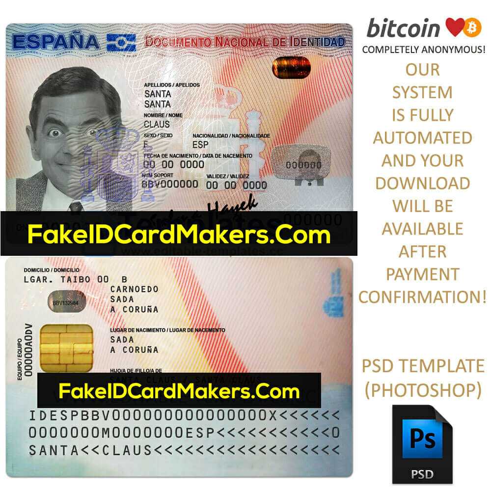Spain Id Card Template Psd Editable Fake Download Pertaining To Social Security Card Template Photoshop