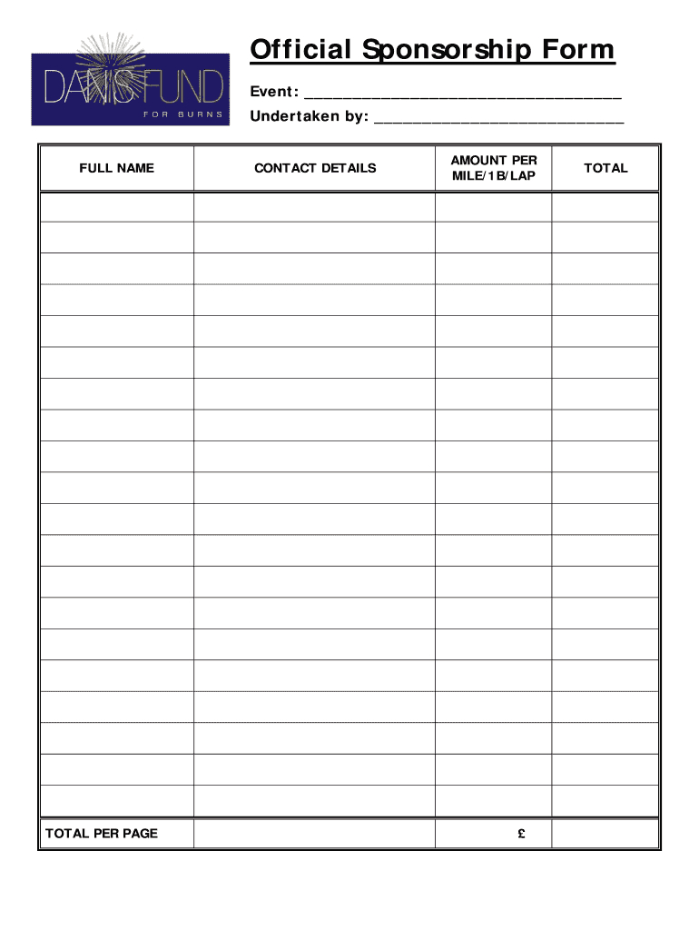 Sponsorship Forms Template - Calep.midnightpig.co Throughout Sponsor Card Template