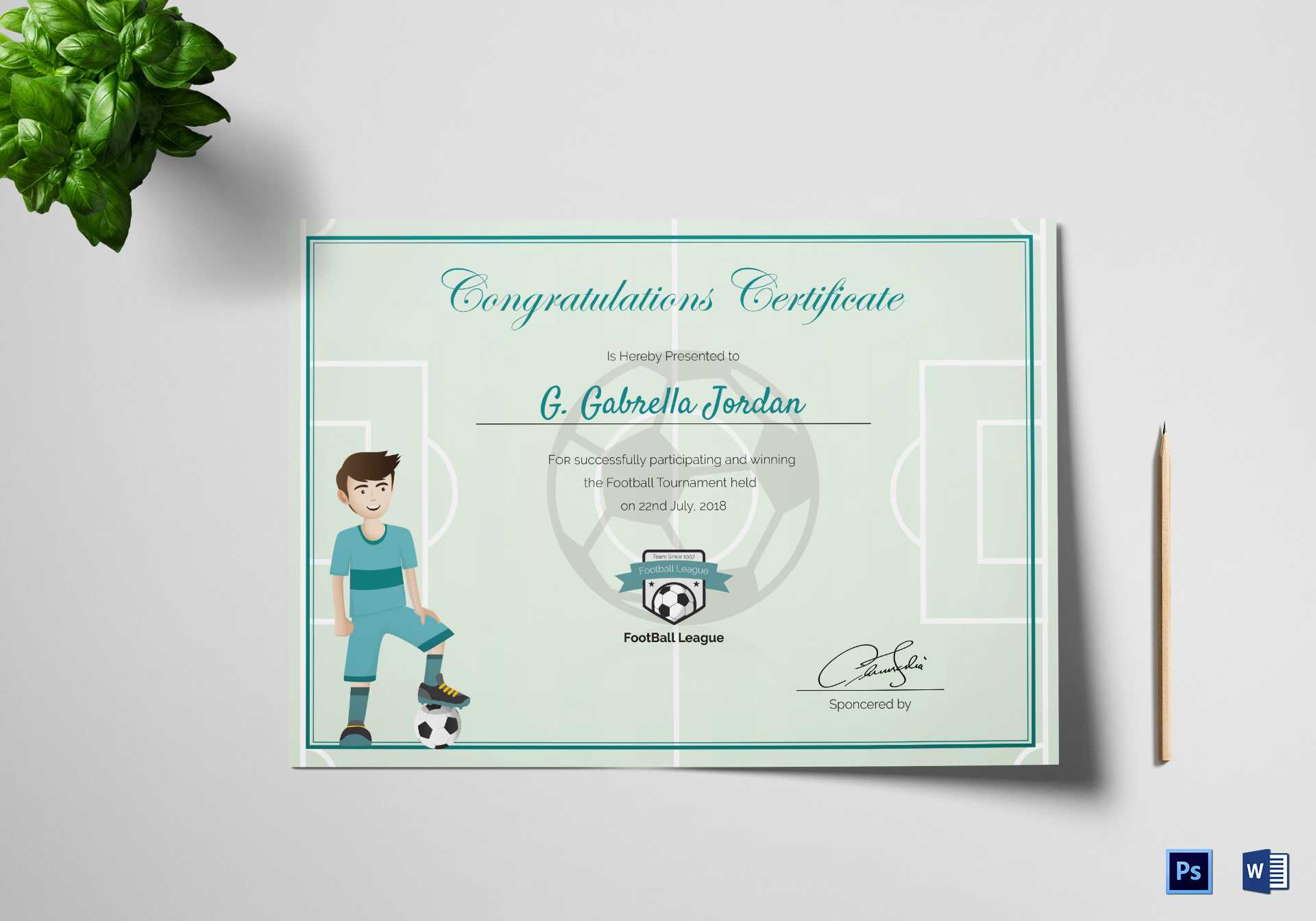 Sports Award Winning Congratulation Certificate Template Pertaining To Sports Award Certificate Template Word