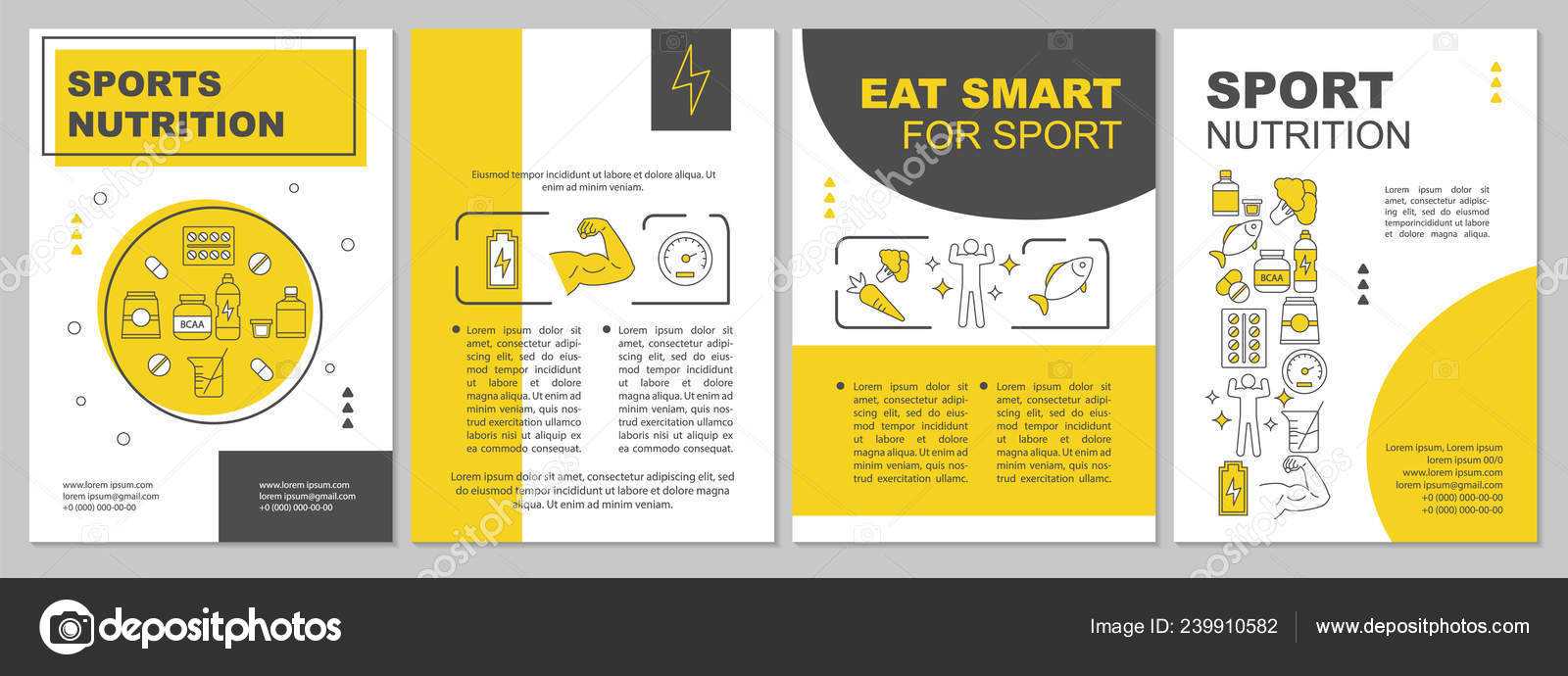 Sports Nutrition Brochure Template — Stock Vector © Bsd Pertaining To Nutrition Brochure Template