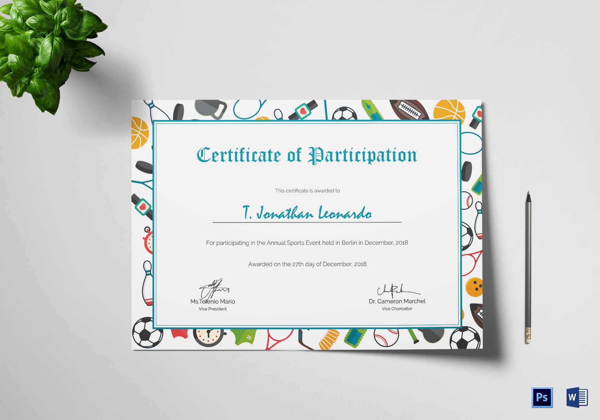 Sports Participation Certificate Template With Sports Day Certificate Templates Free