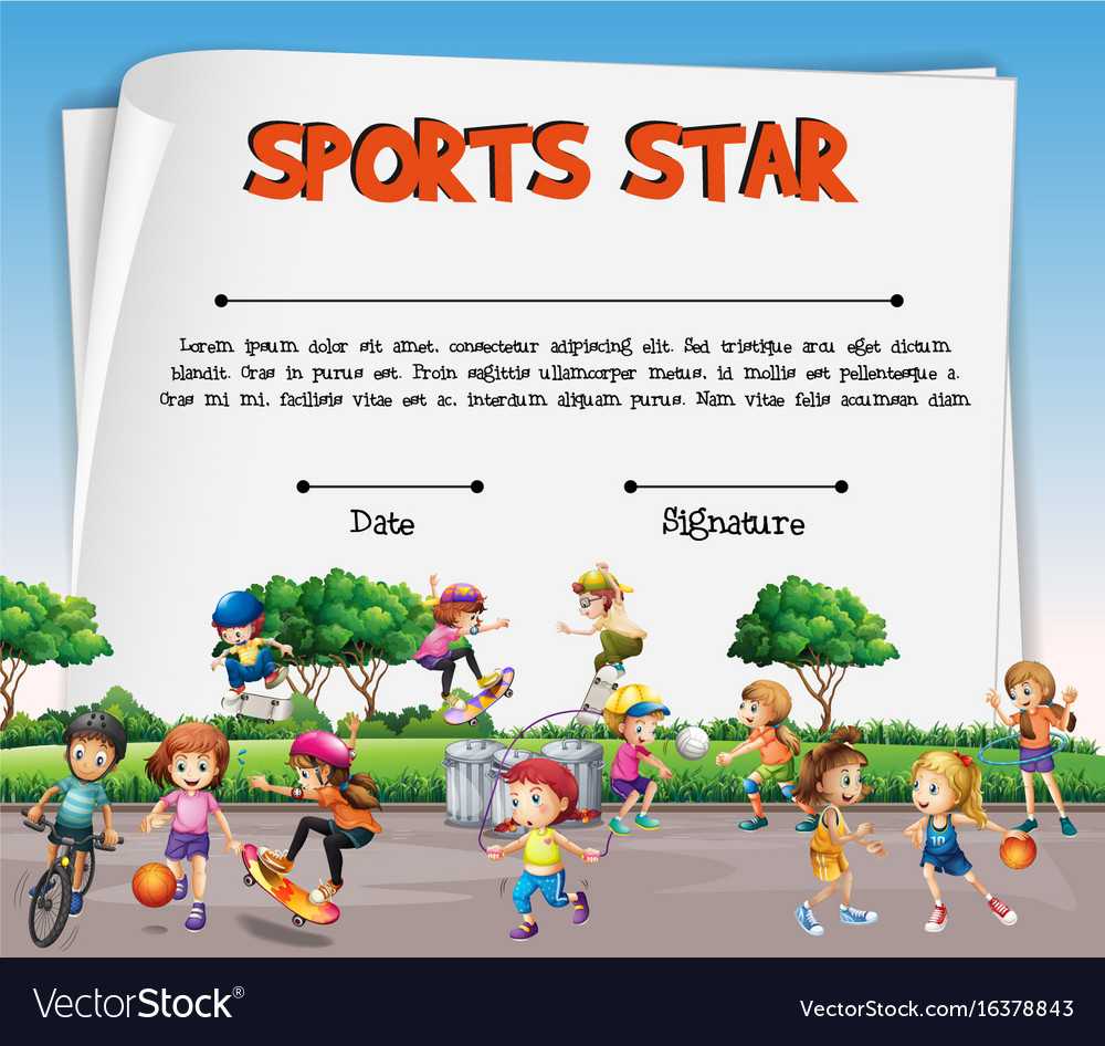 Sports Star Certificate Template With Kids In Star Of The Week Certificate Template